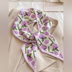 ✨ New ✨Floral Purple and Green Women's Twilly Scarf ✨